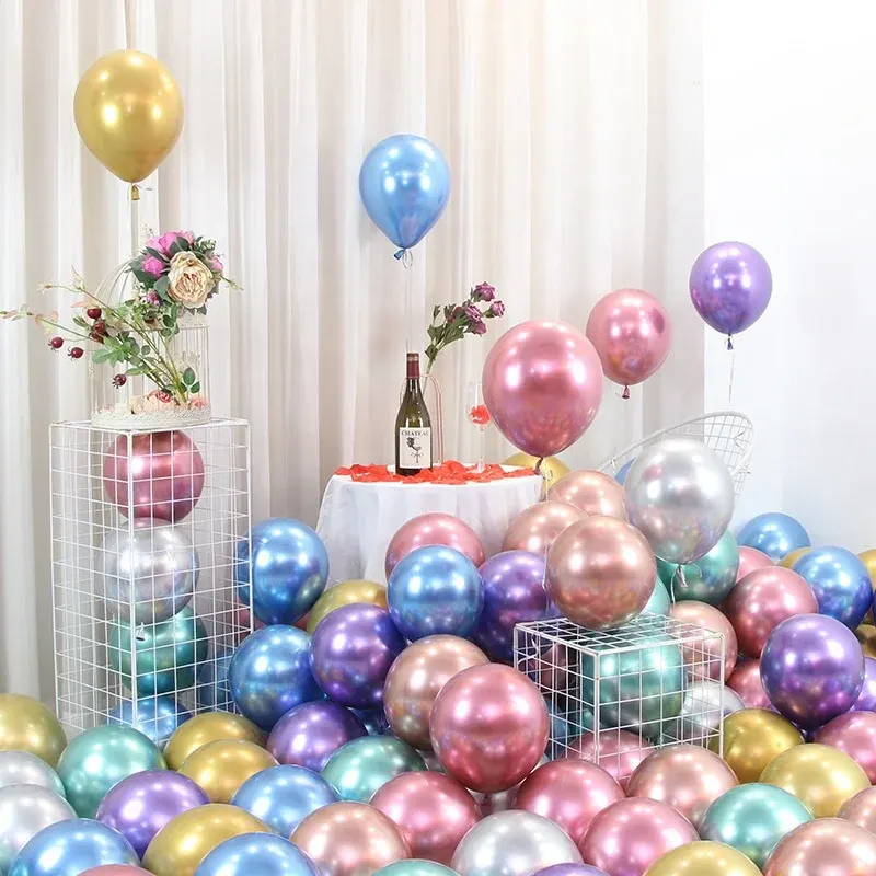10 düymlük xrom lateks balonları