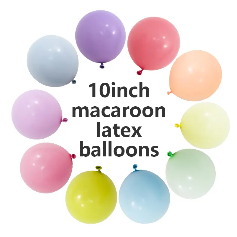 10 düymlük Macaron Lateks Balonları
