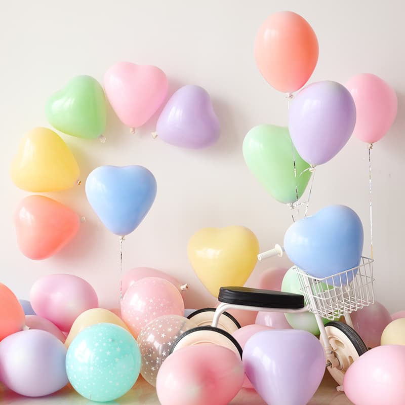12 düymlük ürək lateks balonları