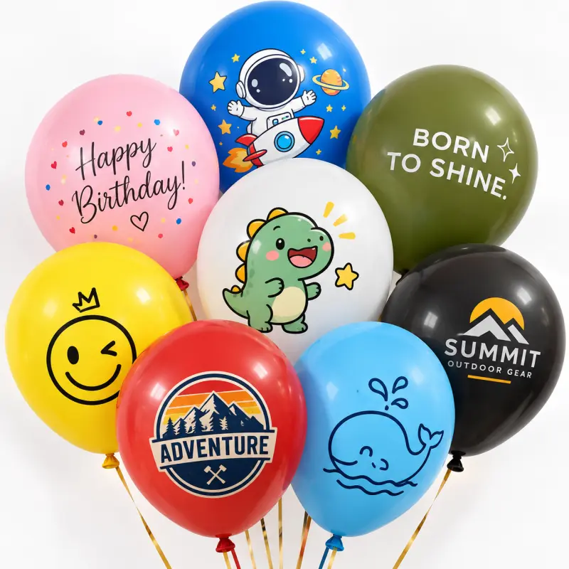 Çox Loqo Dizaynları üçün Xüsusi Çaplı Lateks Balon MOQ