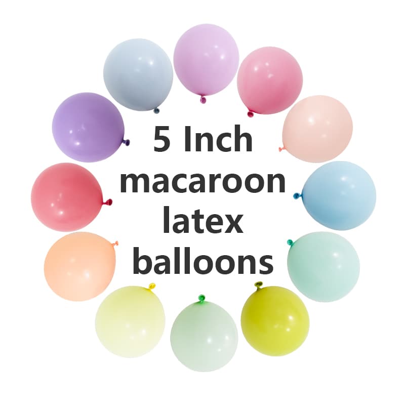 5 düymlük Macaron Lateks Balonları
