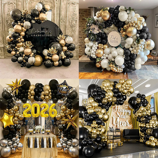 Qara Qızıl Balon Garland dəsti
