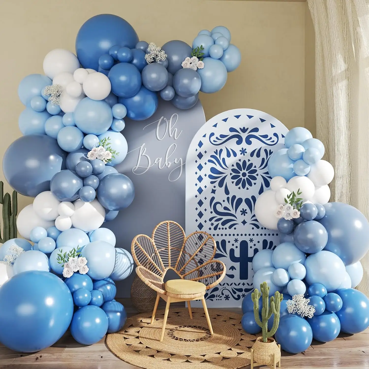 Denim Mavi Balon Garland Arch Dəstləri