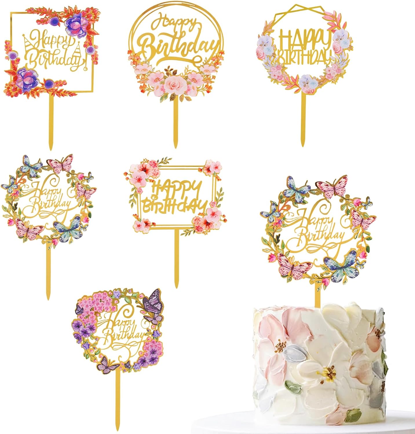Ad günün mübarək tort toppers