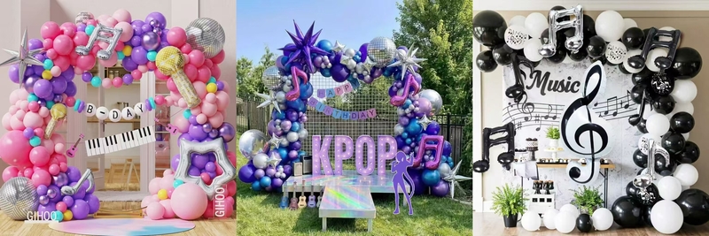 Music foil balloon garland set