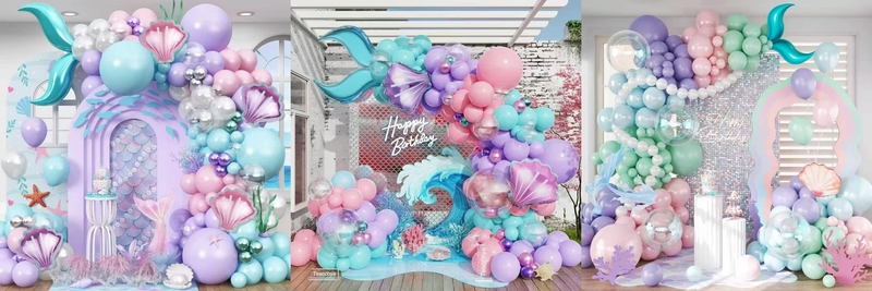 Mermaid balloon garland