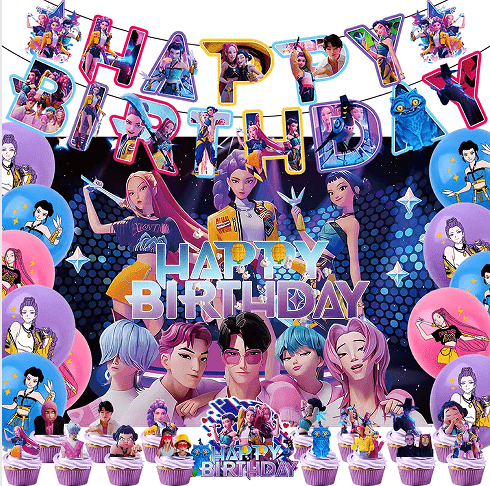 K-pop Demon Hunters Party Dekorasiya Dəsti