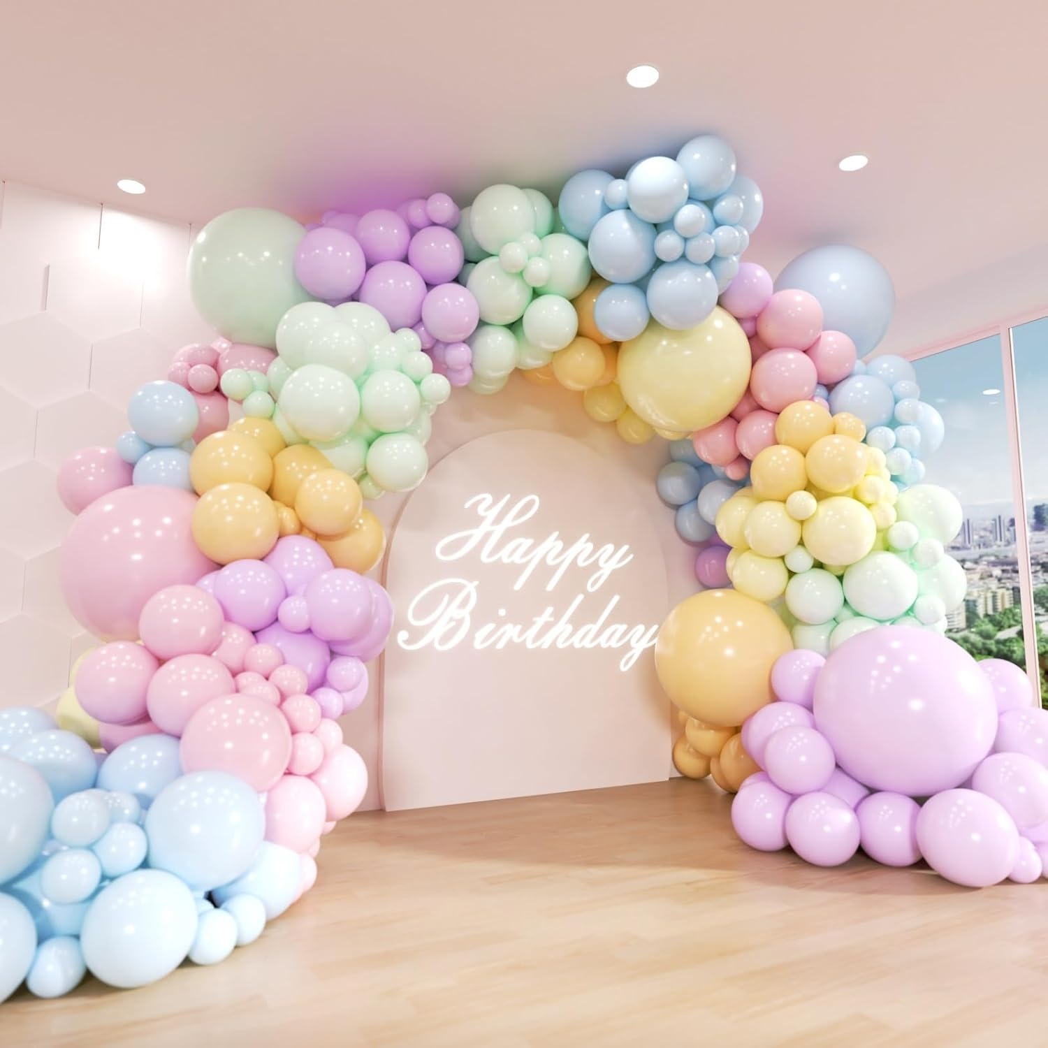 Makaron Balonları Garland Arch