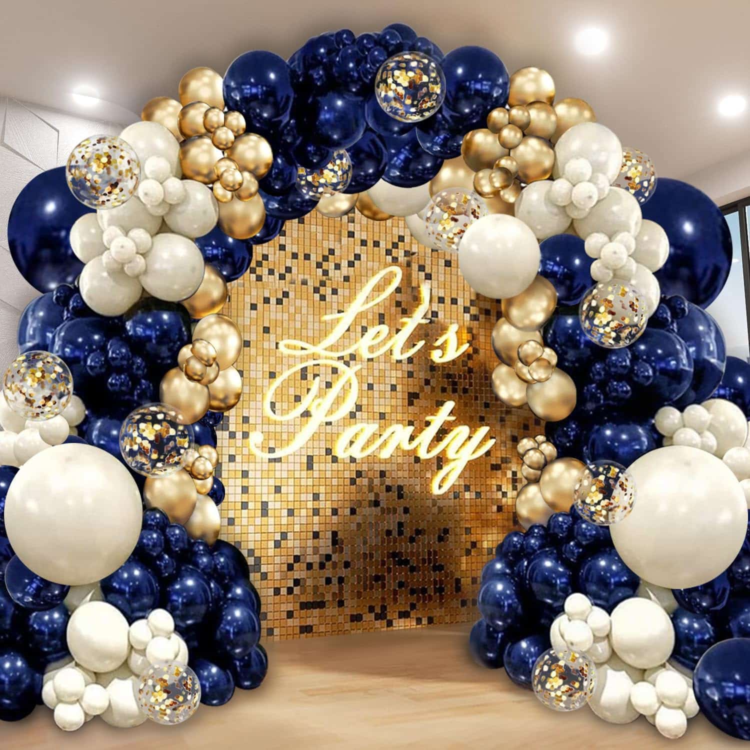 Tünd göy Qızıl Balon Çələng Arch Dəsti
